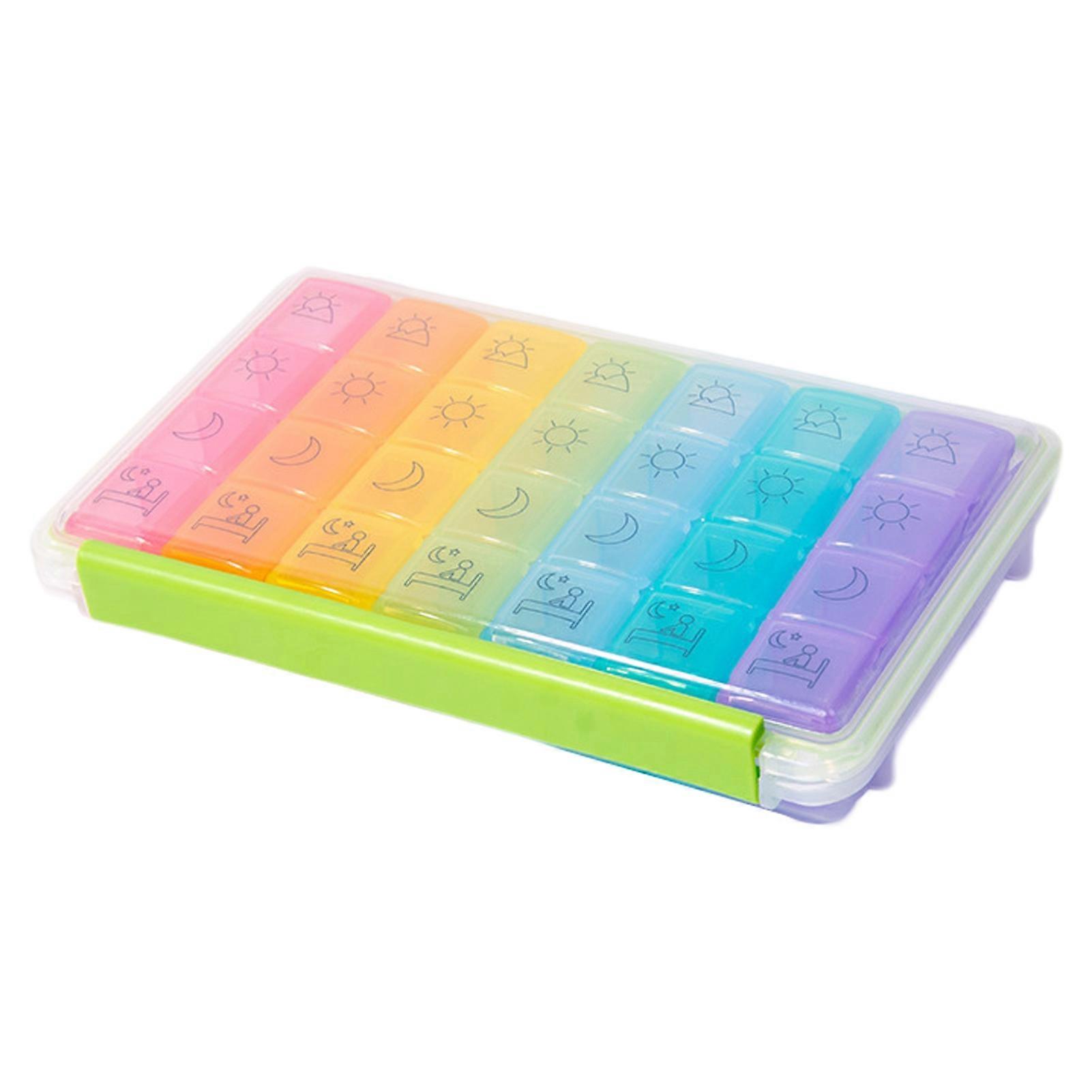 Pill Case Drop-resistant Sealed Well 28 Grids 4 Times a Day 7 Days Pill Organizer for Vitamins