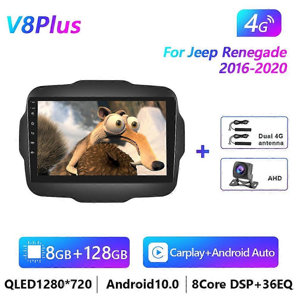 Podofo Android 2 Din Radio Mobil untuk Jeep Renegade 2016-2020 Carplay Pemutar Video Multimedia Navigasi GPS Stereo Autoradio WIFI