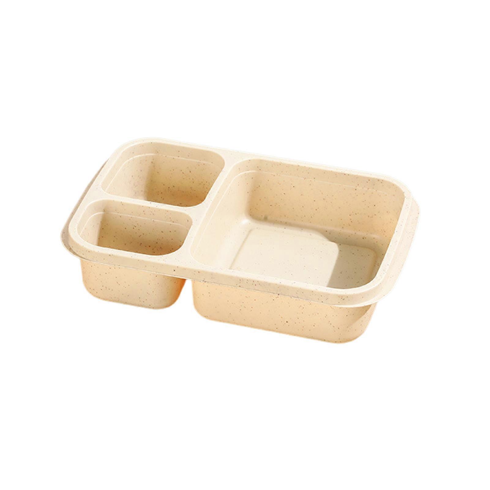 1000ML Lunch Box Portable 3-Compartment Bento Box Reusable Snack Food Container for School Work Travel Jikaix