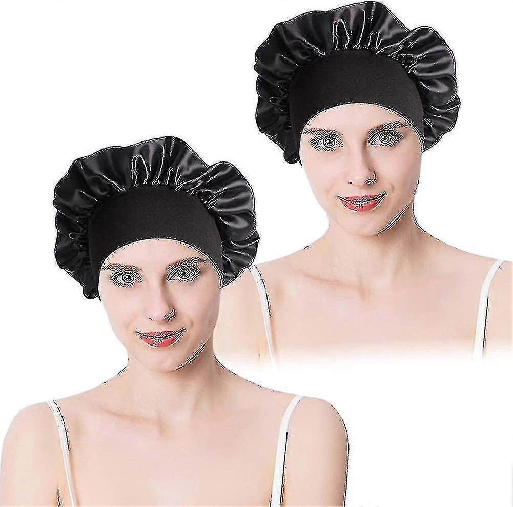 Satin Bonnet 2-pack - Gorras para dormir de noche con banda elástica