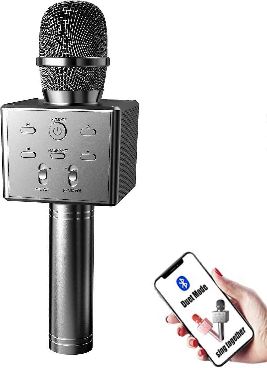 Wireless Bluetooth Karaoke Microphone, Portable Microphone Speaker for Singing Party for Kids Adults