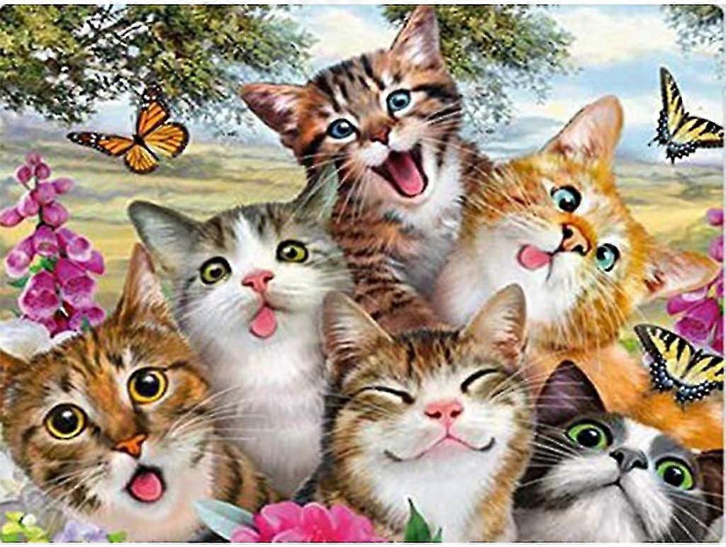Square Diamond Embroidery Kit 5d Do It Yourself, Full 5d Diamond Drawing Cat Pattern