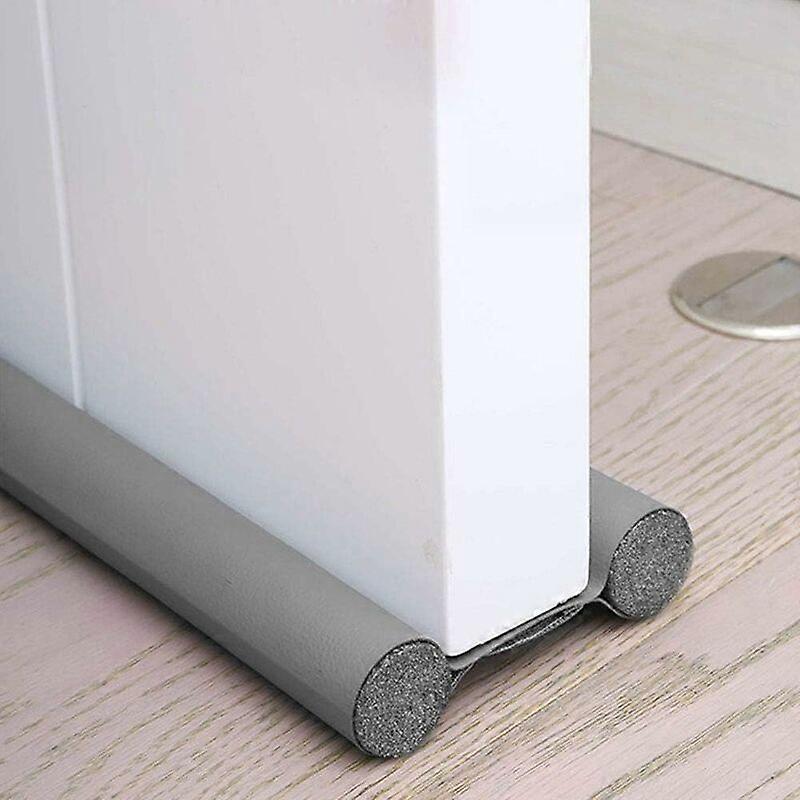 1PCS Double Insulated Door Bottom, Cold Stop Draft Excluder, Double Insulated Door Bottom Draft Excluder Anti Noise (1PCS, Gri)