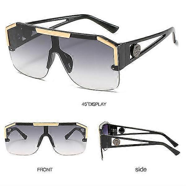 Moda Luxo Oversized Square Óculos de Sol Para Homens [cinza]