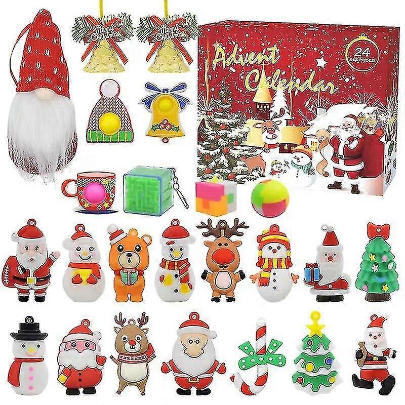 24 Tage Countdown Weihnachtskalender Geschenkbox Set DIY Perlen Geschenkbox Weihnachtsgeschenk - D