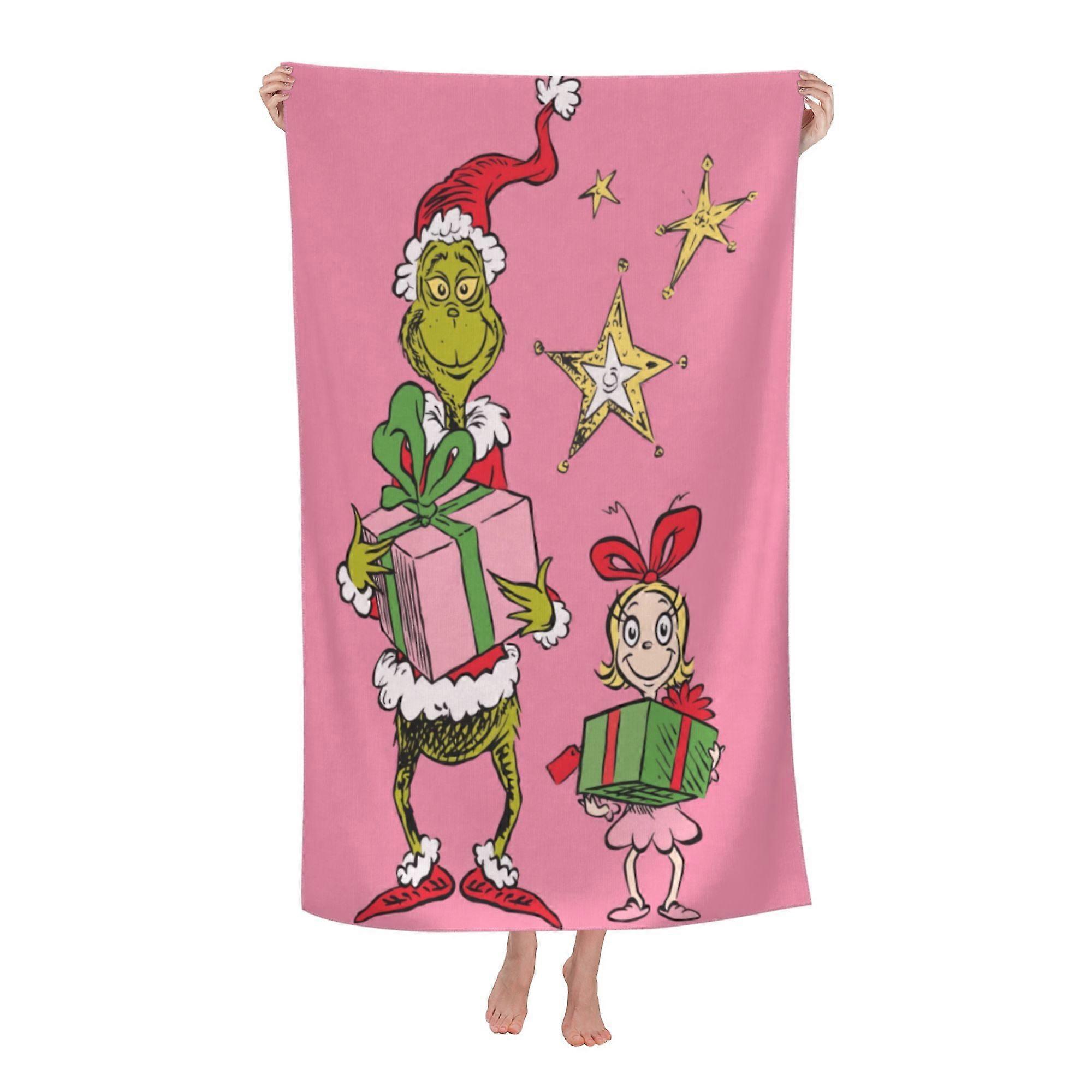 w35The Grinch Beach Towel, Large Microfiber Bath Towelqlx35