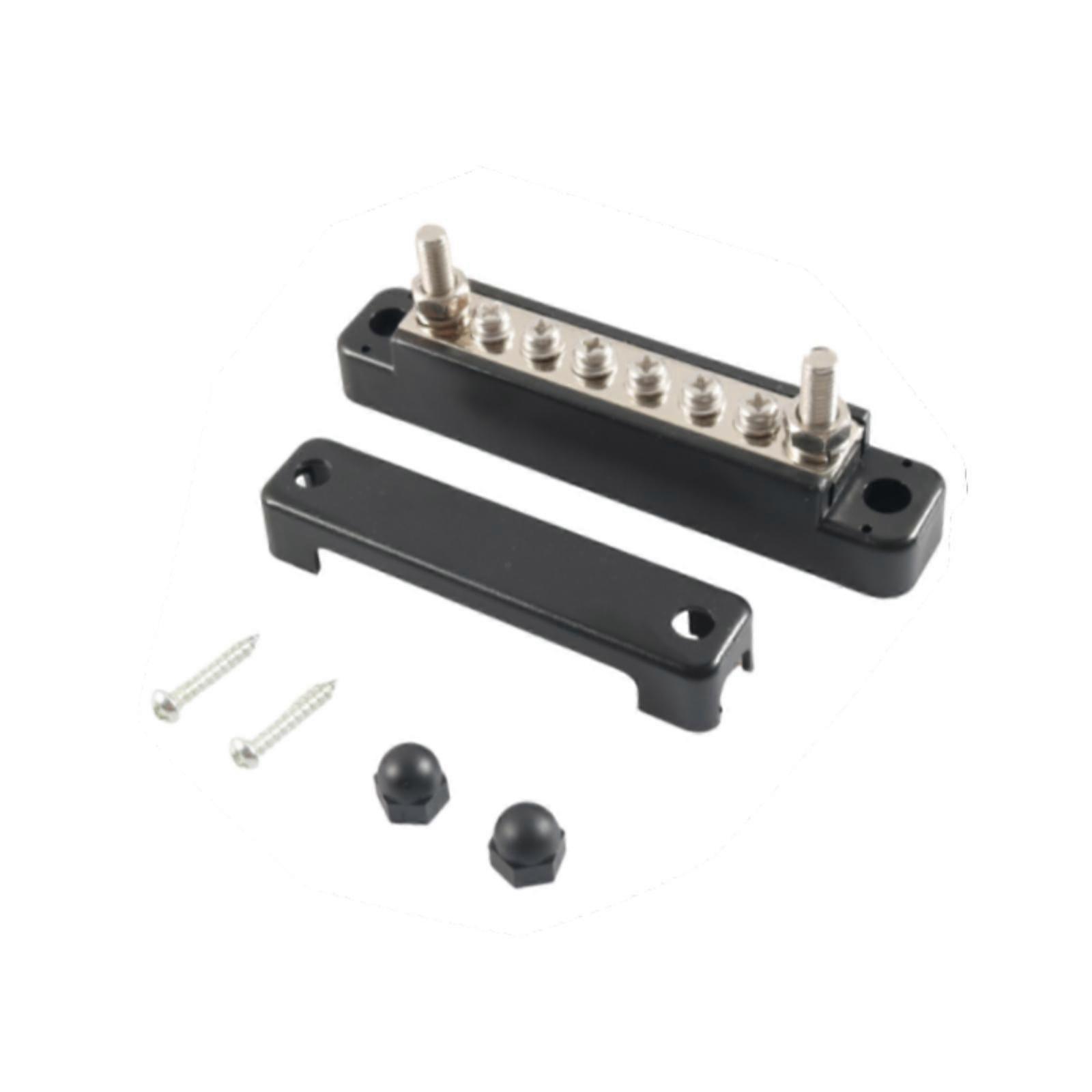 Power Distribution Block Ground Junction Block for Marine Vehicle Yacht Black