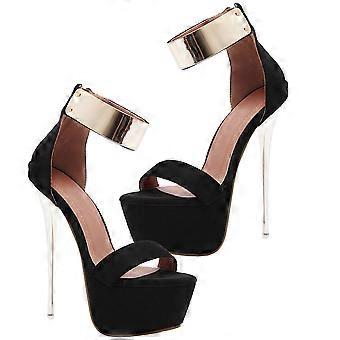1 Pair Fashion Summer Sandals Sexy Thin Heel Sandals Simple Summer Cooling Shoes Black Stylish Waterproof Sandals Creative Sky-high Sandal for Women W