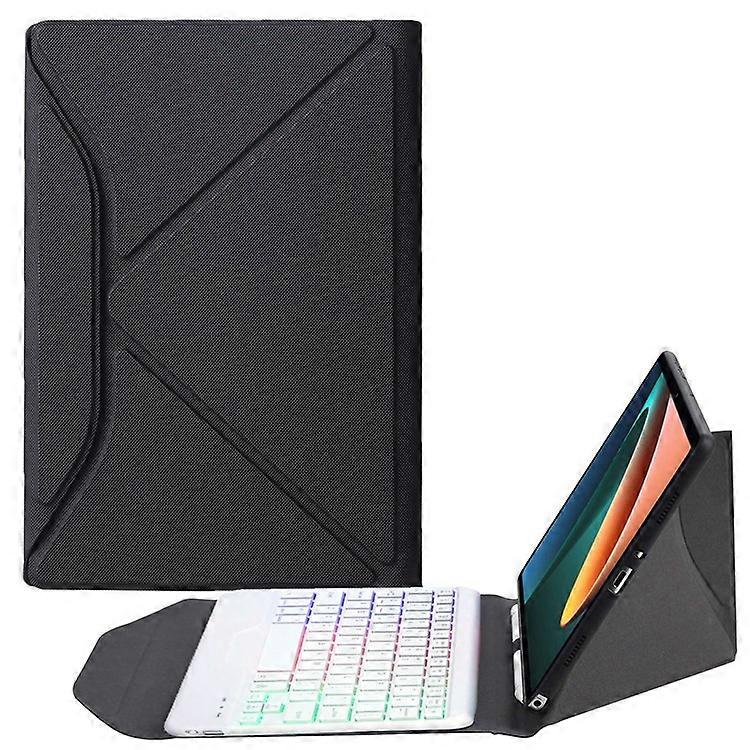 B0N5S Compatible For Xiaomi Pad 5/5 Pro Bluetooth Keyboard Case Backlit Wireless Keyboard Tablet Leather Cover + TPU Back Shell wi