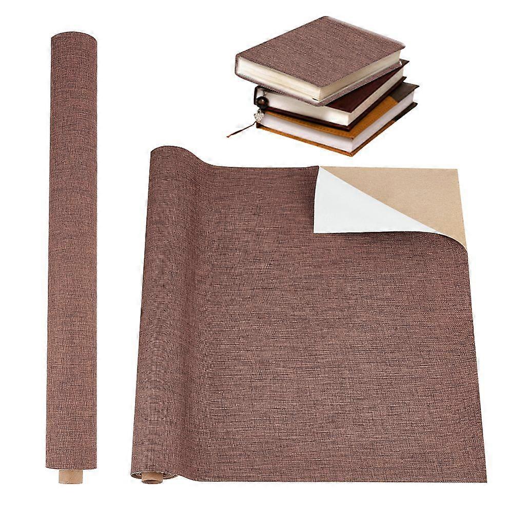 1Pc Rectangle Linen Fabric with Paper Back for Book Binding Coconut Brown 100x43x0.05cm