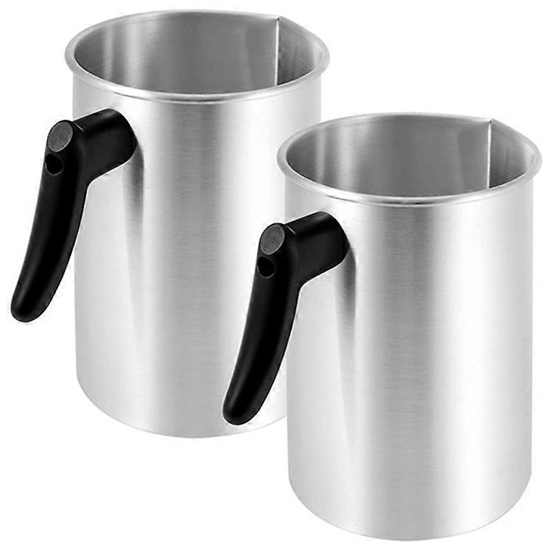 2-Pack Aluminum Candle Making Depositing Pots, 4 Lb Wax Melting Pot with No-Drip Spout and Heat Handle