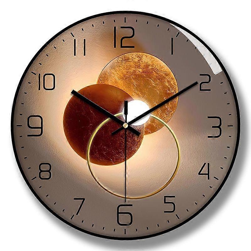 12インチのモダンな壁掛け時計非カチカチ音 - 寝室のリビングルームオフィスキッチンダイニングルームタイプIのガラス時計