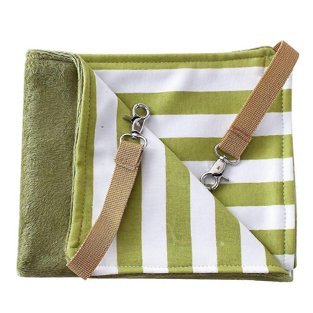 1PC Stripe Cat Hammock Both Sides Use Hanging Pet Cushion Sleeping Bed (Green Stripe S)