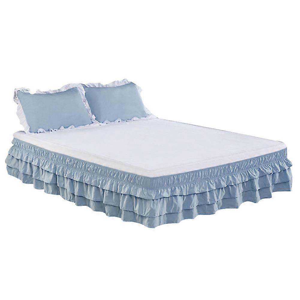 Elastische Ruffle-geplooide Polyester Bed Rok Ruffle Easy Fit Spread Cover Valance (Queen)