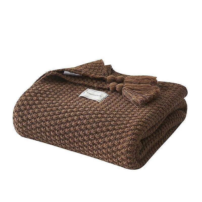 Solid Color Wool Knit Plaid Blanket With Tassel Super Soft Bohemia Throw Blanket for Bed Sofa Cover Bedspread Decor Blankets