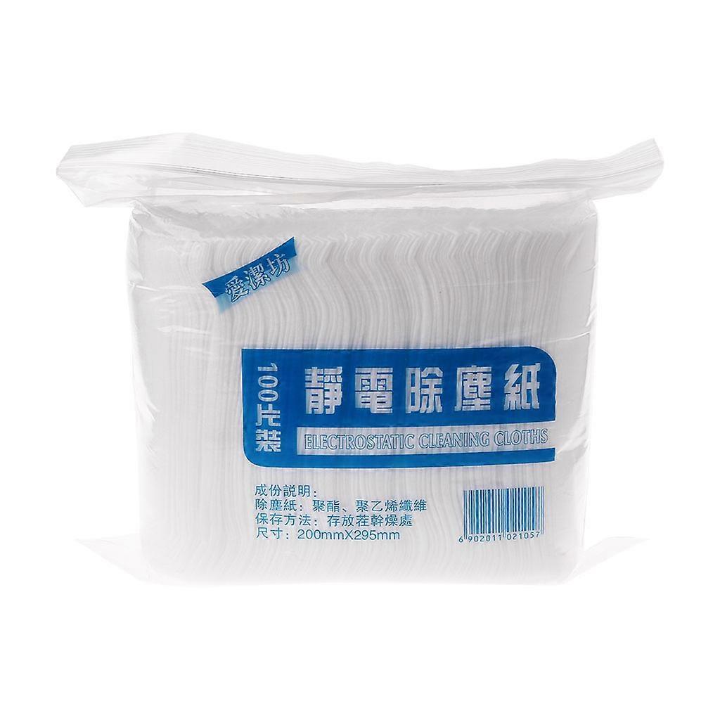 100pcs/bag 일회용 정전기 먼지 제거 걸레 종이 홈 주방 욕실 화이트
