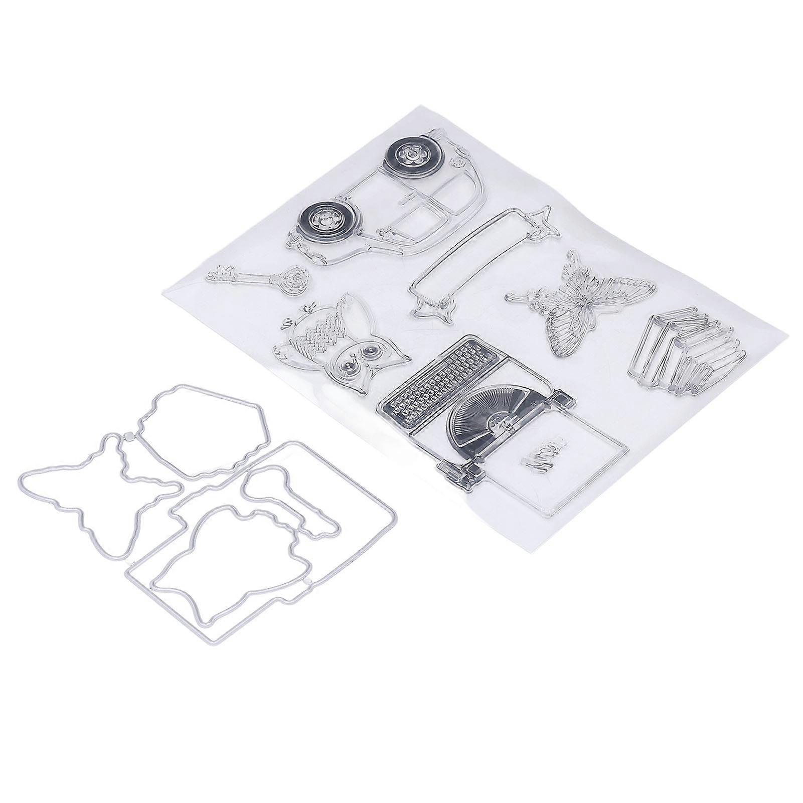 Klar Stempler Skrivemaskine Bil Ugle Mønster Stempler til Scrapbooking
