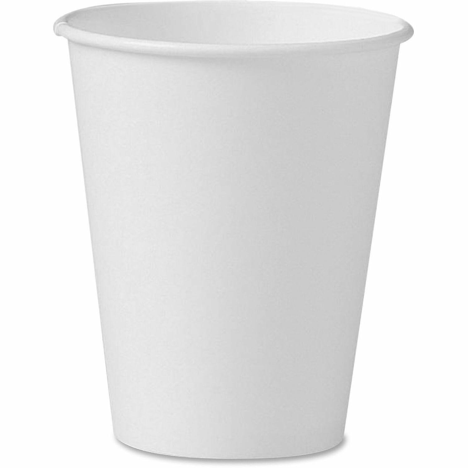 8 oz White Paper Hot Cups Case of 1000 for Coffee, Tea, and Hot Beverages - Durable, Disposable, Eco-Friendly