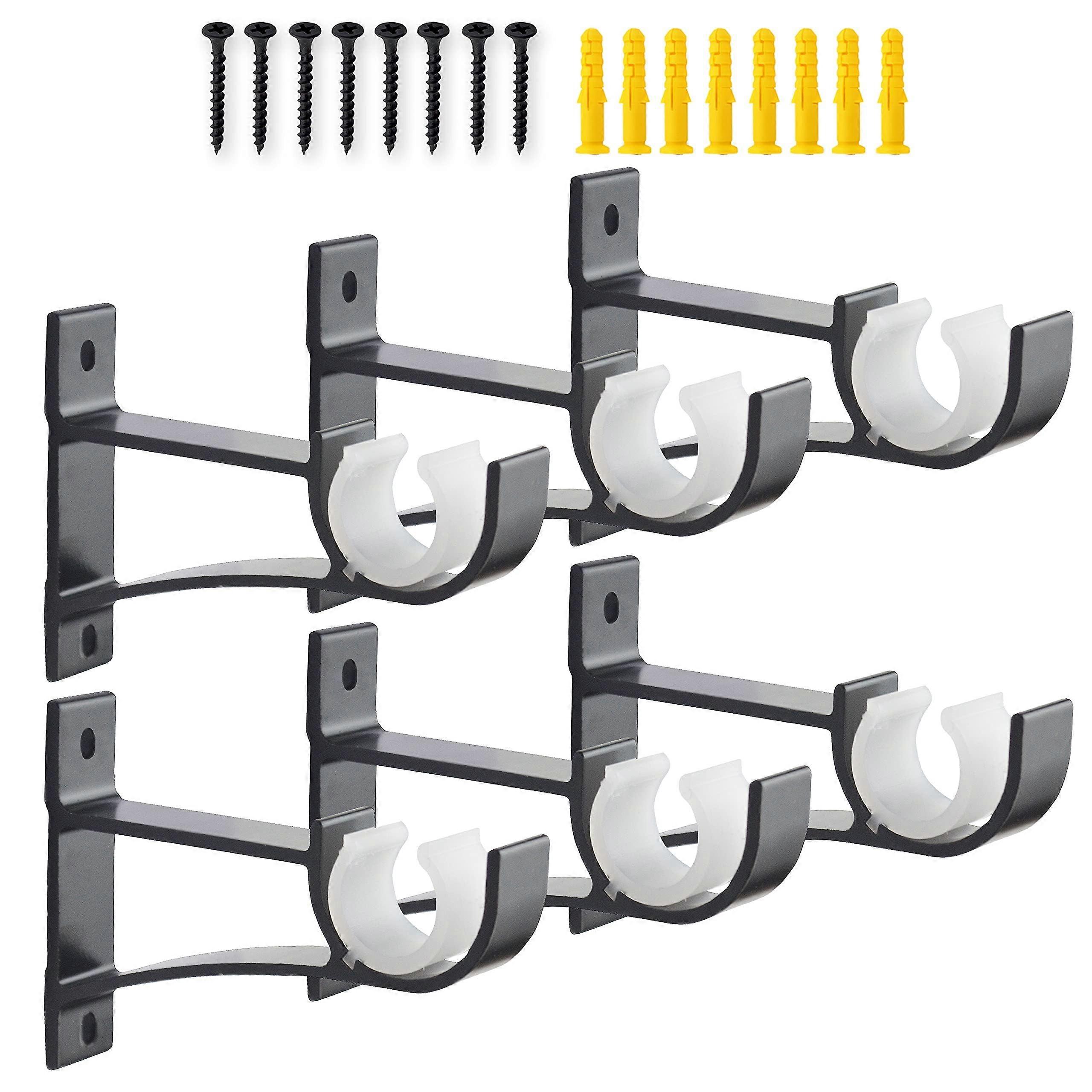 6 Pack Curtain Rod Bracket 0.8 to 1 Inch Adjustable Size for Living Room Window Treatment Hardware