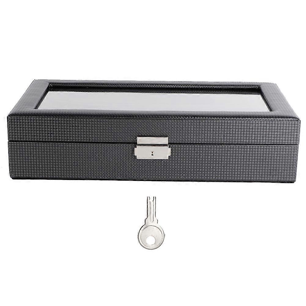 12 Slot Holzuhr Aufbewahrungsbox Display Organizer Case Container mit Schlüssel