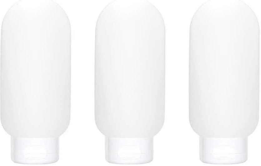 3 Pcs Leak Proof Refillable Squeezable Containers Set(60 Ml)with Label And Transparent Carry Bag(transparent)