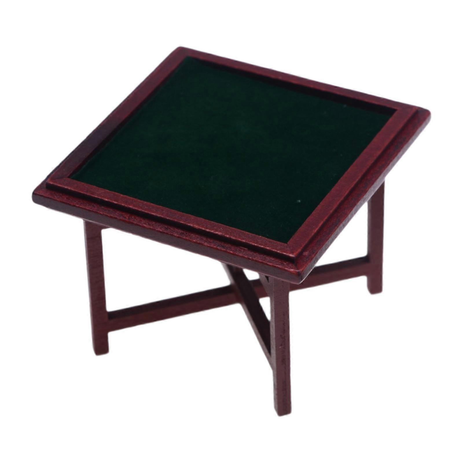1:12 Miniature Mahjong Set Miniature Mahjong Table Set Portable Wooden Mahjong