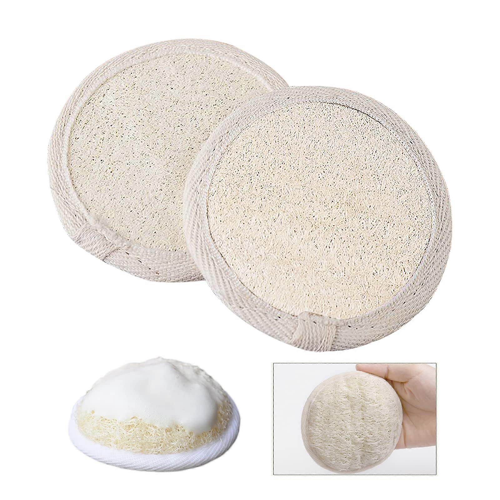Two-piece natural loofah bath mat set