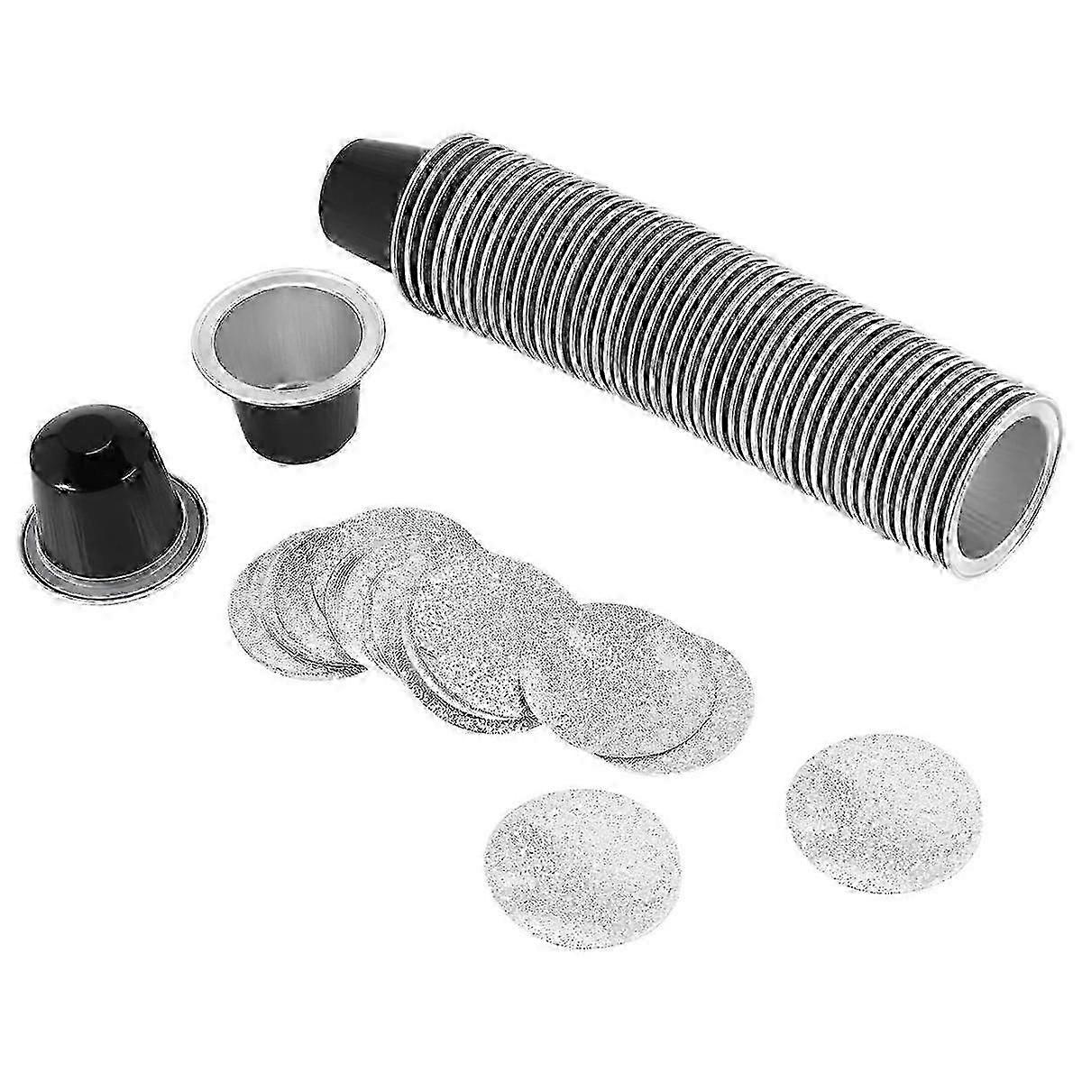 50Sets Refillable Coffee Capsules Cup Disposable Coffee Capsules Packaging Cafe Supplies for