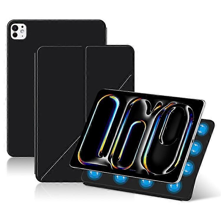 Compatible For iPad Pro 11 (2024) (M4) Case Magnetic Attachment PU Leather Origami Stand Tablet Cover