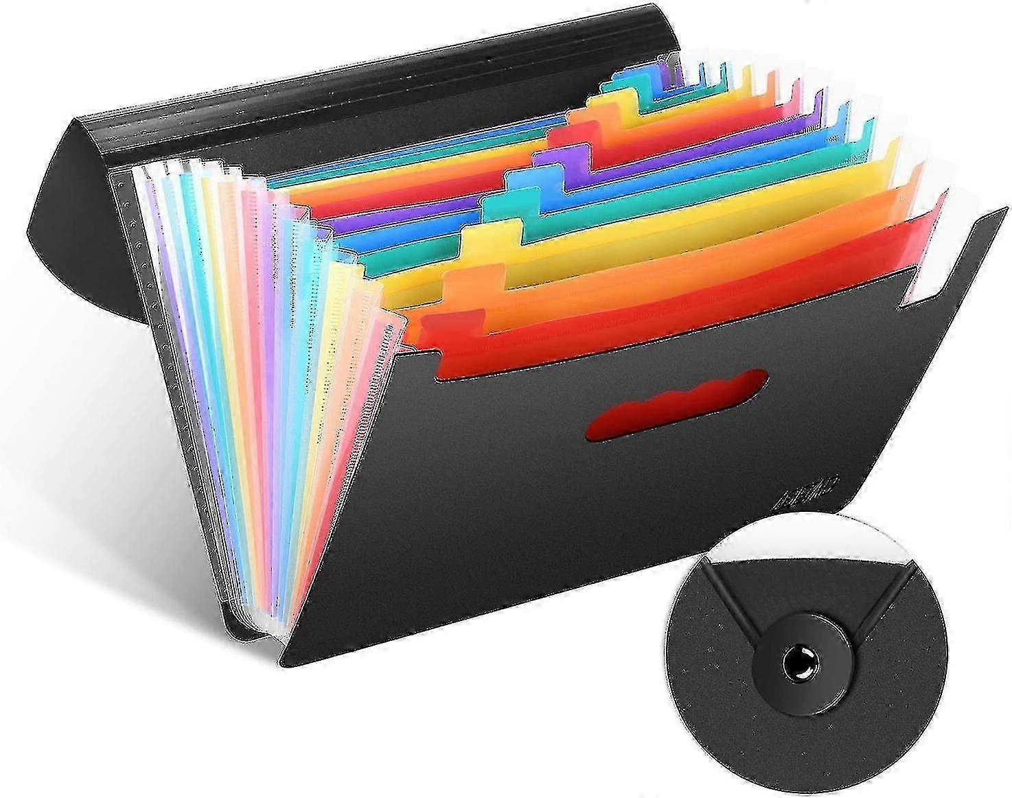 Document Folder A4 Compartment Folder File Organizer With Elastic Band And Locking Button Organizer Folder For Home Or Office Documents Papers new