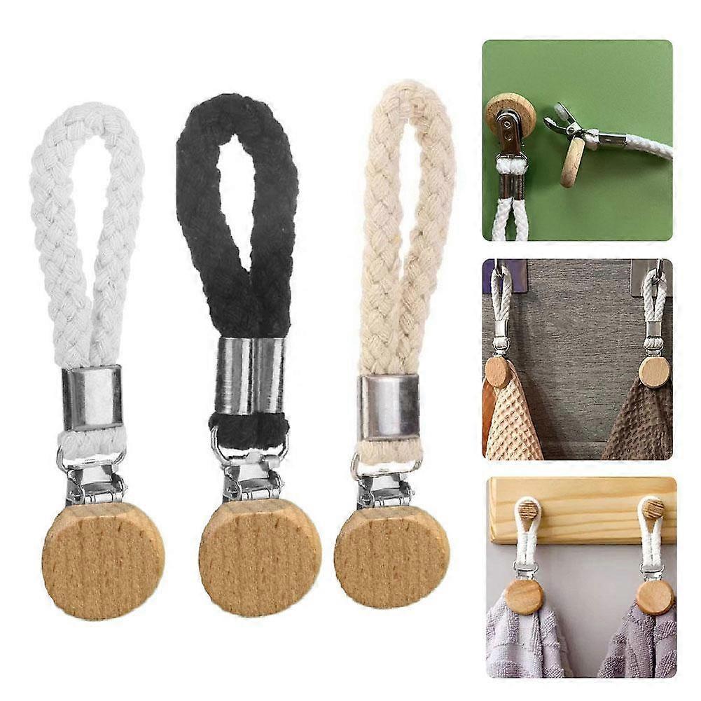 Beech Round Head Storage Clip Hanging Rope Clips Kitchen Towel Clip