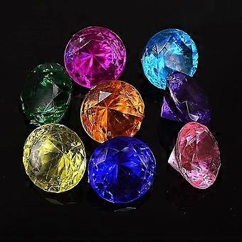 10 Gros Diamants Décoratifs Acryliques Jrzyhi – 40 Mm, Couleurs Variées, Pour Chasse Au Trésor, Mariage, Aquarium