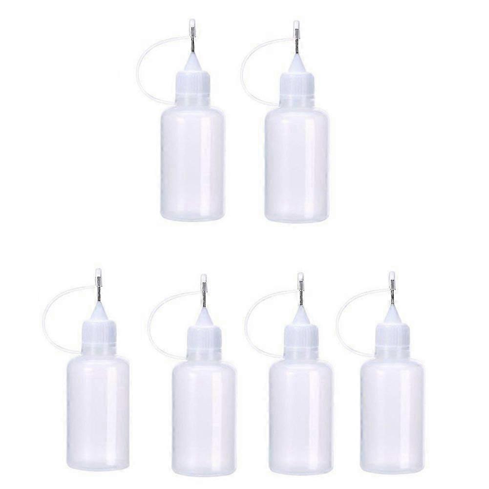 6pcs 30ml Needle Tip Glue Bottle Diy Paper Art Quilling Tool Bottle Needle Bottle Applicator P20250110373
