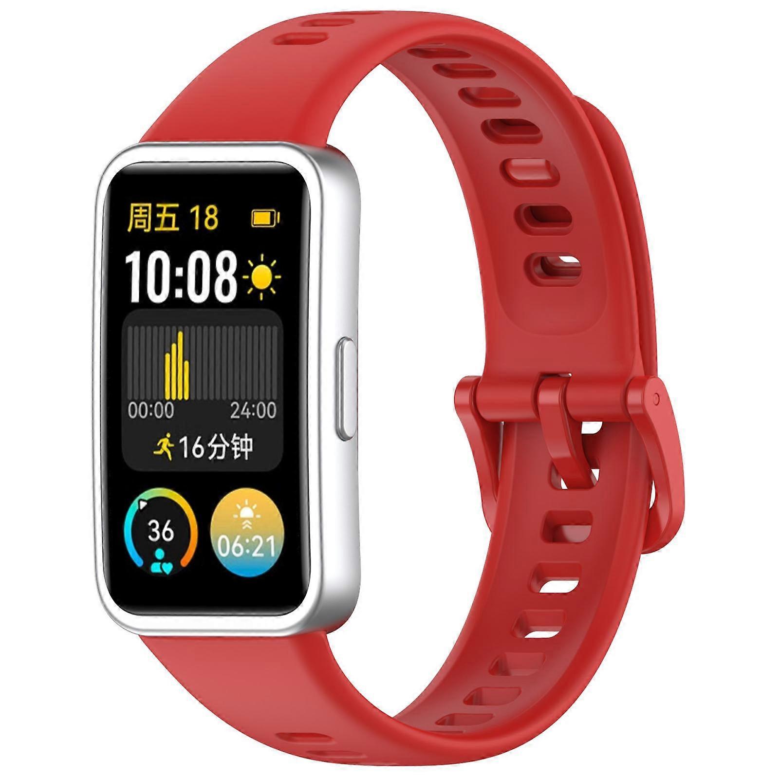 Błyszczący silikonowy pasek do zegarka z guzikiem do paznokci do Huawei Band 10