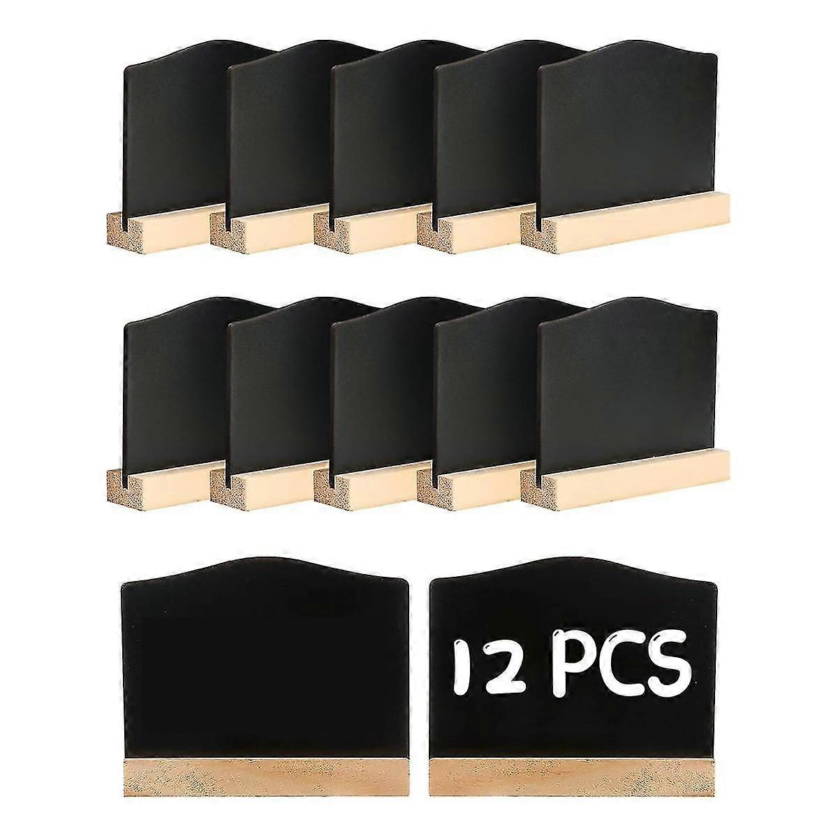 12pack Mini Chalkboard Signs, Kitchen Notes Chalk Boards With Stands 10x7.2cm Small Blackboard Mess