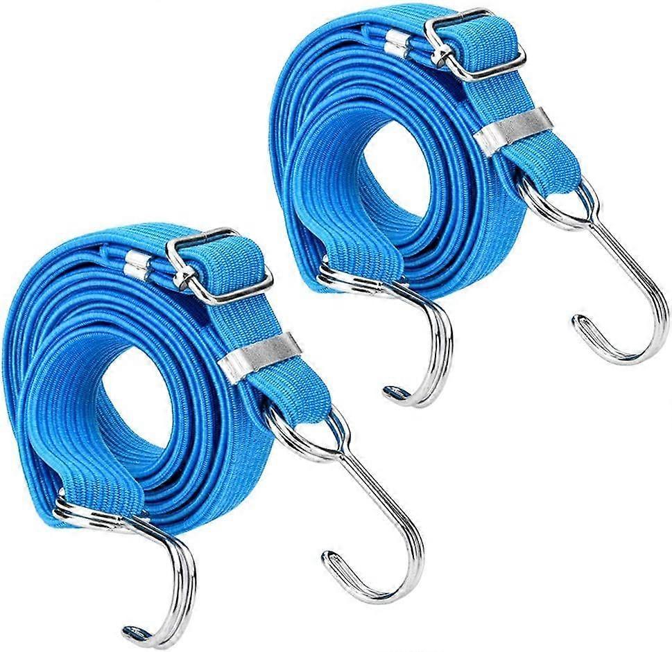Luggage strap with hooks, heavy duty elastic bungee cords, ratchet strap luggage straps with hooks on both ends for bicycle, motorcycle and car (1 m l