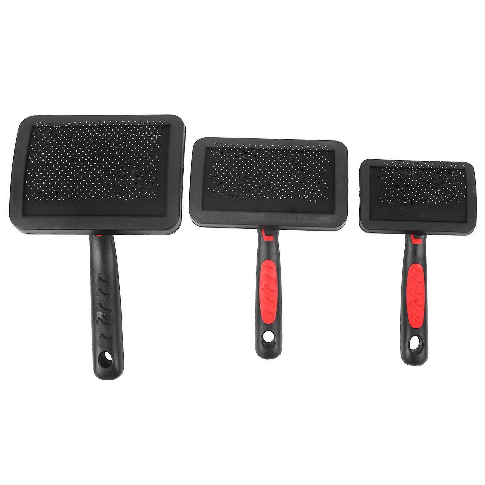 3pcs Cat Dog Slicker Brush Set for Grooming & Massage - Pet Comb with Soft Bristles, Size Suitable for All Breeds
