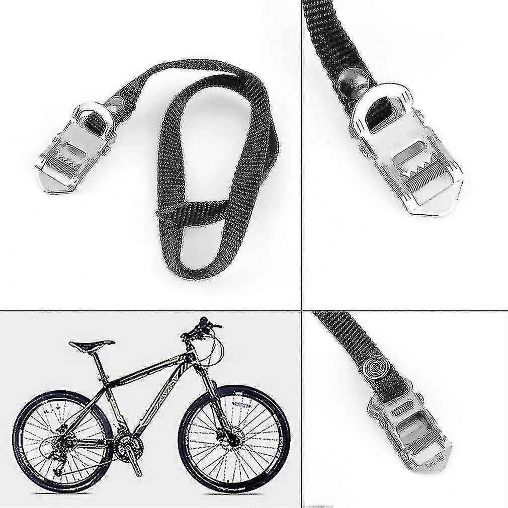 Road/mountain Bike Pedal Replacement Cycle Black Nylon Security Toe Straps