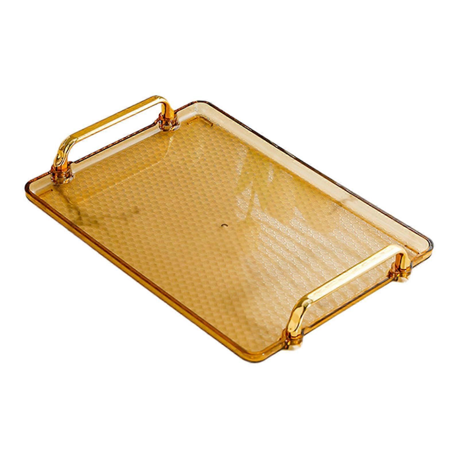 Serving Tray with Handle Plate Tea Tray Countertop Makeup Coffee Table Tray