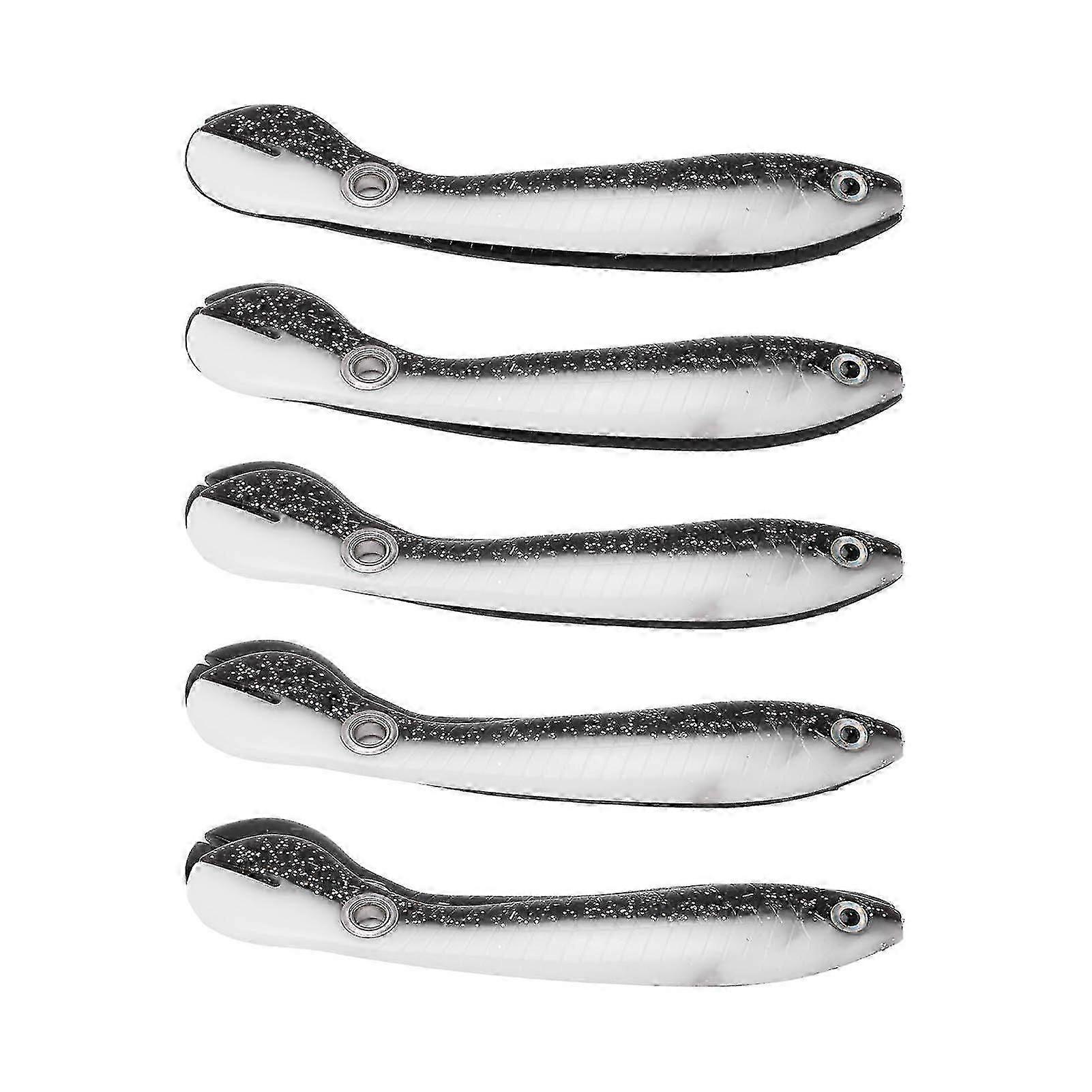 5pcs/set 10cm 6g Soft Lure with 3D Eyes Enlarged Tail Coil Artificial Soft Loach Fishing Lure
