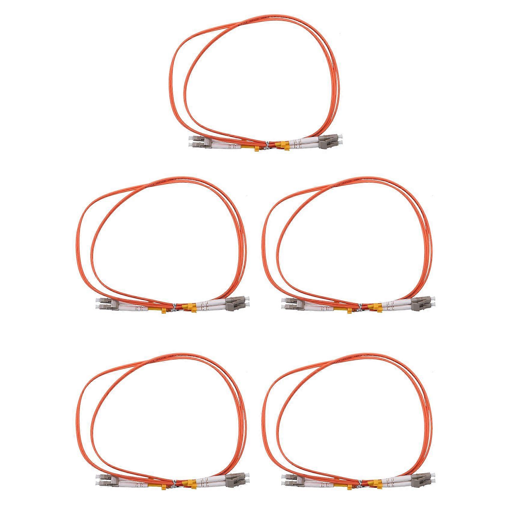 5pcs 1M Jumper Cable Duplex Multimode LC-LC LC to LC Fiber Optic Optical Patch Cord