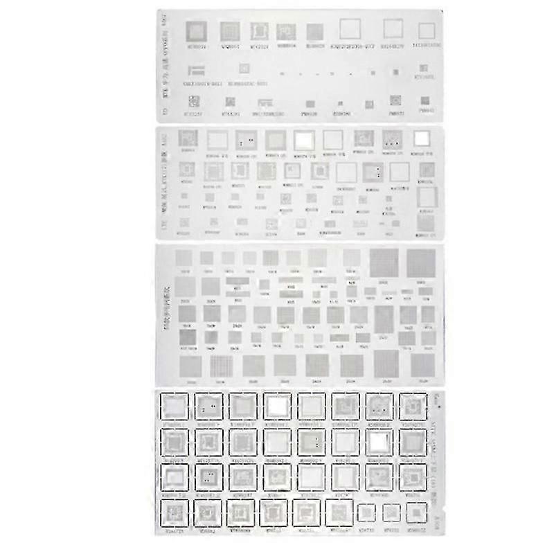 Shibingsheng 4PCS Universal BGA Stencil for MTK MSM iPad CPU RAM PM Power IC Reball Pin Direct Heat Template
