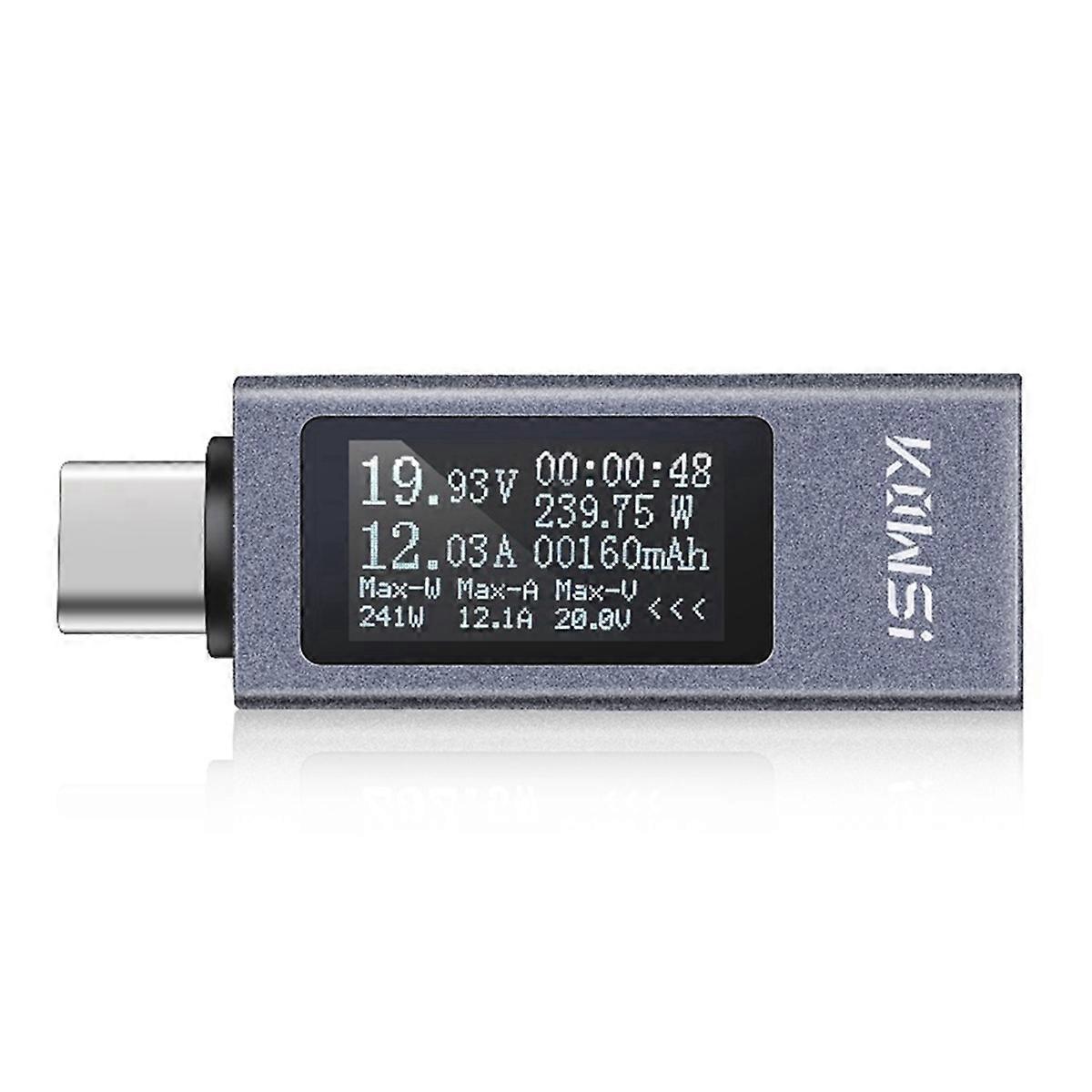 Type-C Multi-Function Digital Display Ammeter Power Meter DC 4-30V 12A Voltmeter Ammeter Capacity Tester KWS-2301C