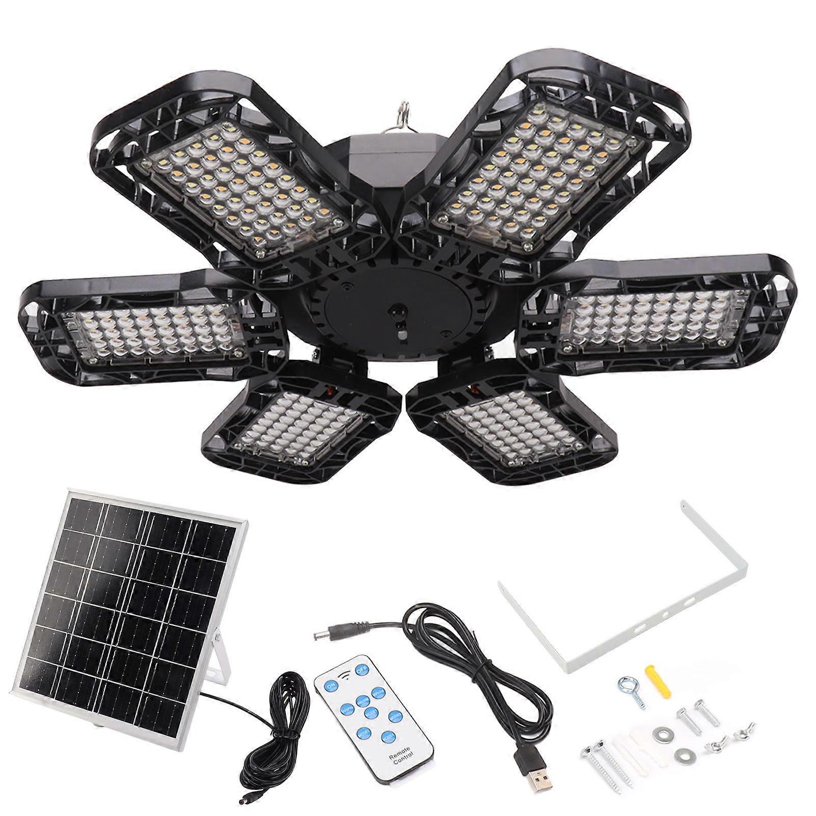 LED Motion Sensor Light USB Cable Solar Panel Lamp Outdoor Remote Control Chandelier Built in Battery