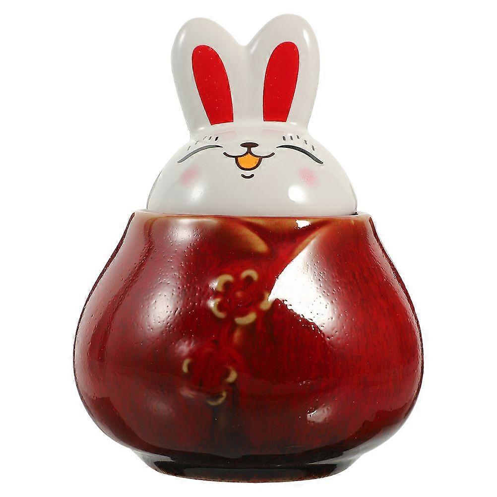 सिरेमिक जार बनी आकार सिरेमिक कुकी जार रसोई चाय कनस्तर खाद्य भंडारण जार