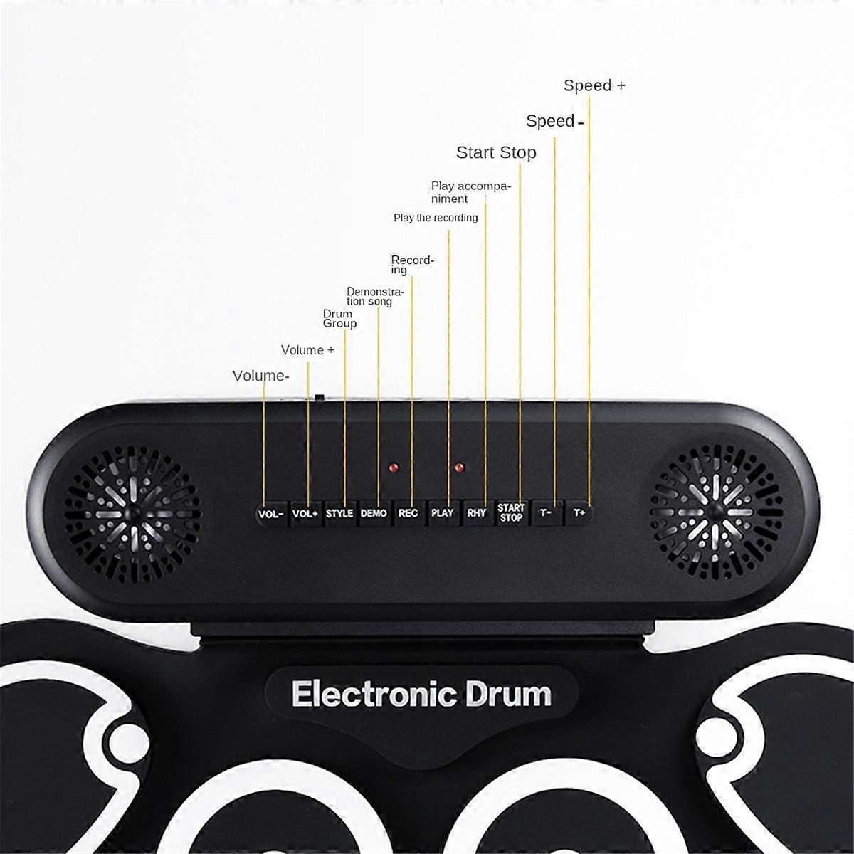 Elektronisk Trommesett Elektrisk Bærbar Håndøvelse Med Pedal