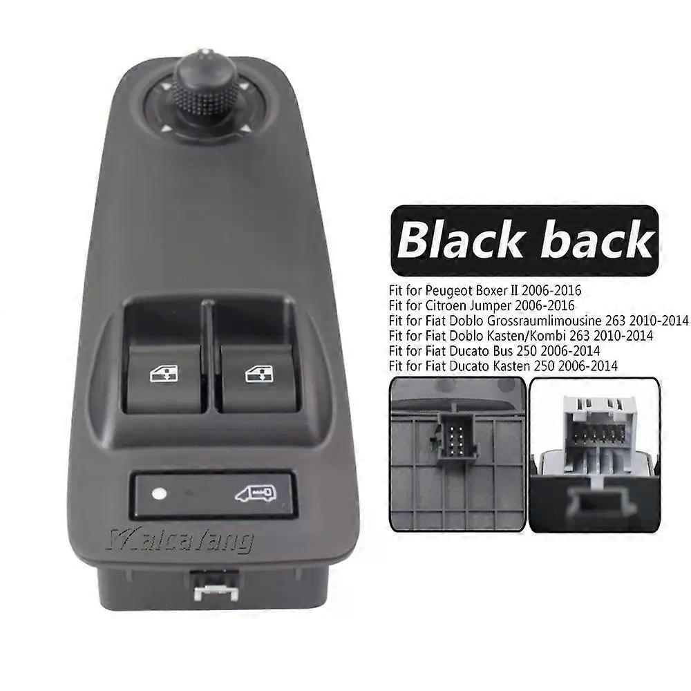compatible for Fiat Ducato Citroen Jumper II Peugeot Boxer II Window Control Switch Button Black Base Power 735421419 6490.X9