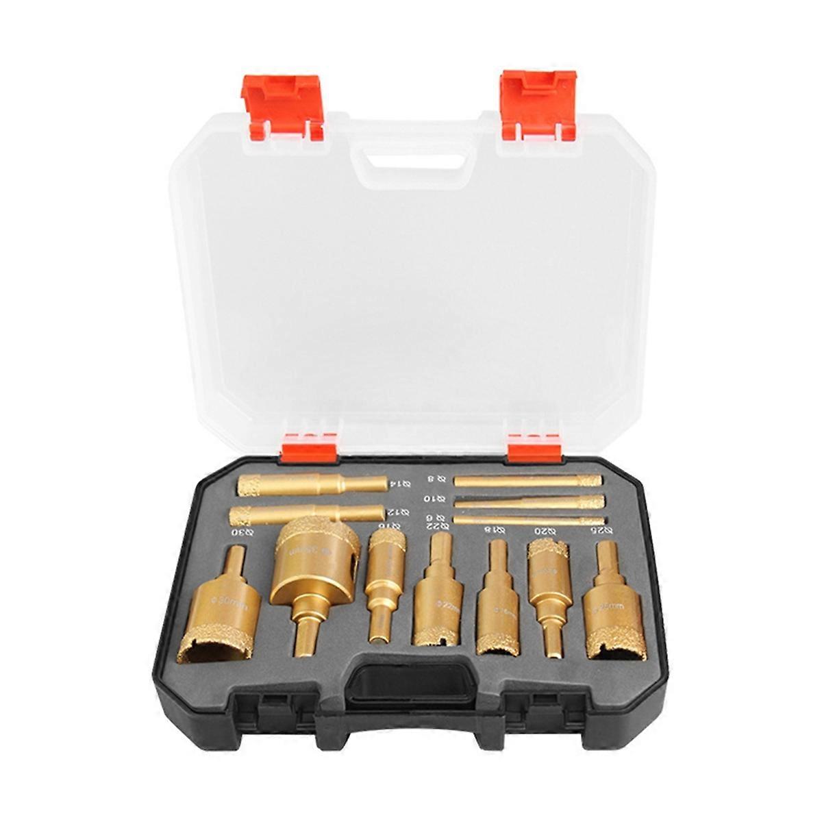 12PCS Brazing Drill Bit Set for Stone/Ceramic 6-35mm