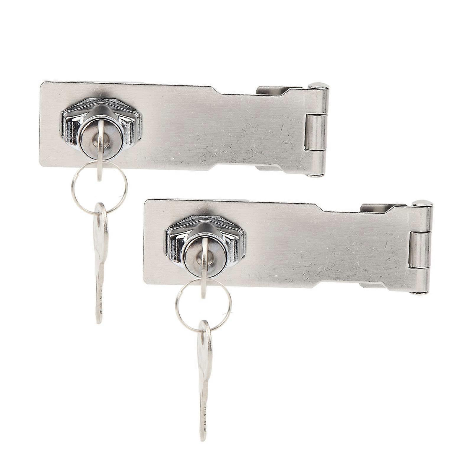 Keyed Hasp Lock, 2 Pack Secure Locking Hasps with Keys Anti Theft Metal Hasp for Toolbox, Shed, Cabinets and Gates