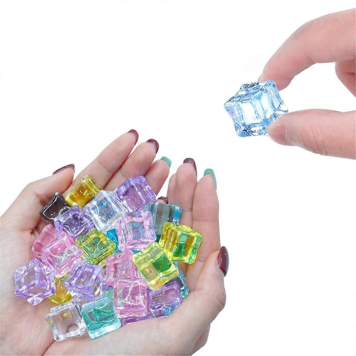 81 Pcs Fake Ice, Colorful Acrylic , Reusable Ice-Cubes for Home Decor, Vase Fillers for Centerpiece
